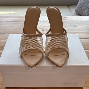 Covet Beige Mesh Women's Heels